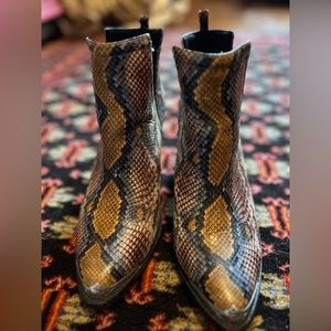 Jeffrey Campbell snakeskin booties, barely worn